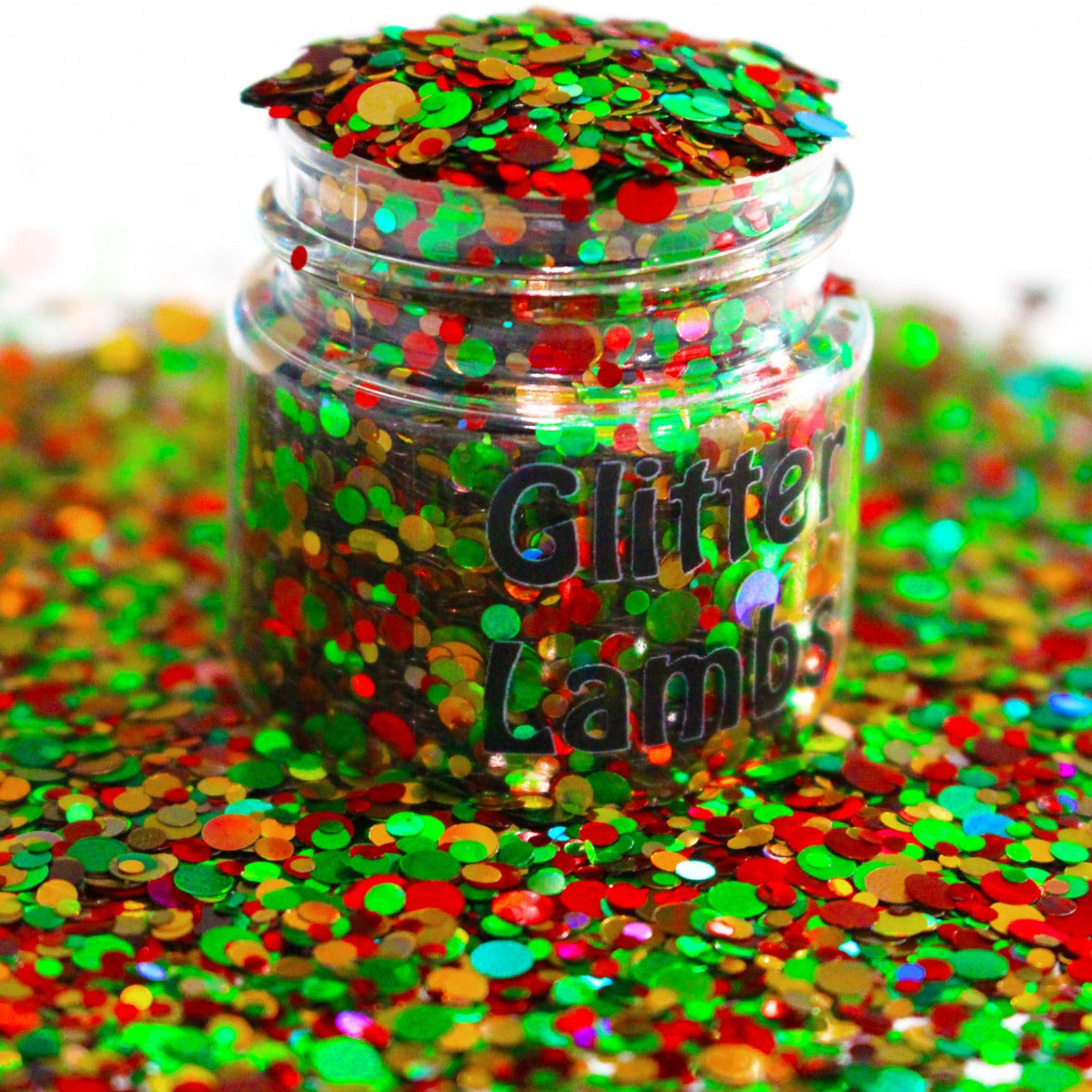 Jingle Bells Chunky Glitter Mix, 5 Gram Square Jar