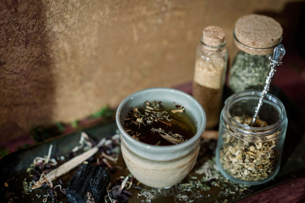 rose petals and other herbs and botanicals