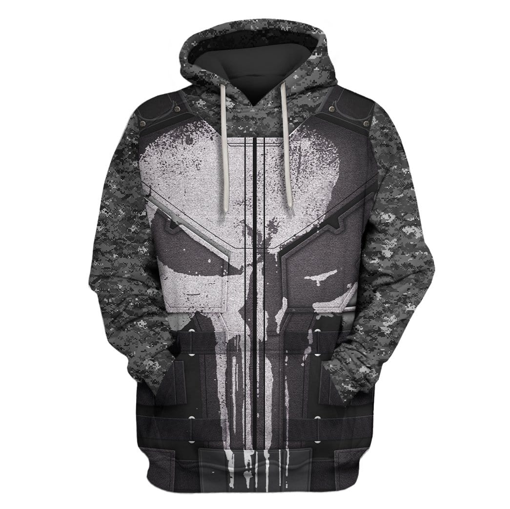 punisher zipper hoodie