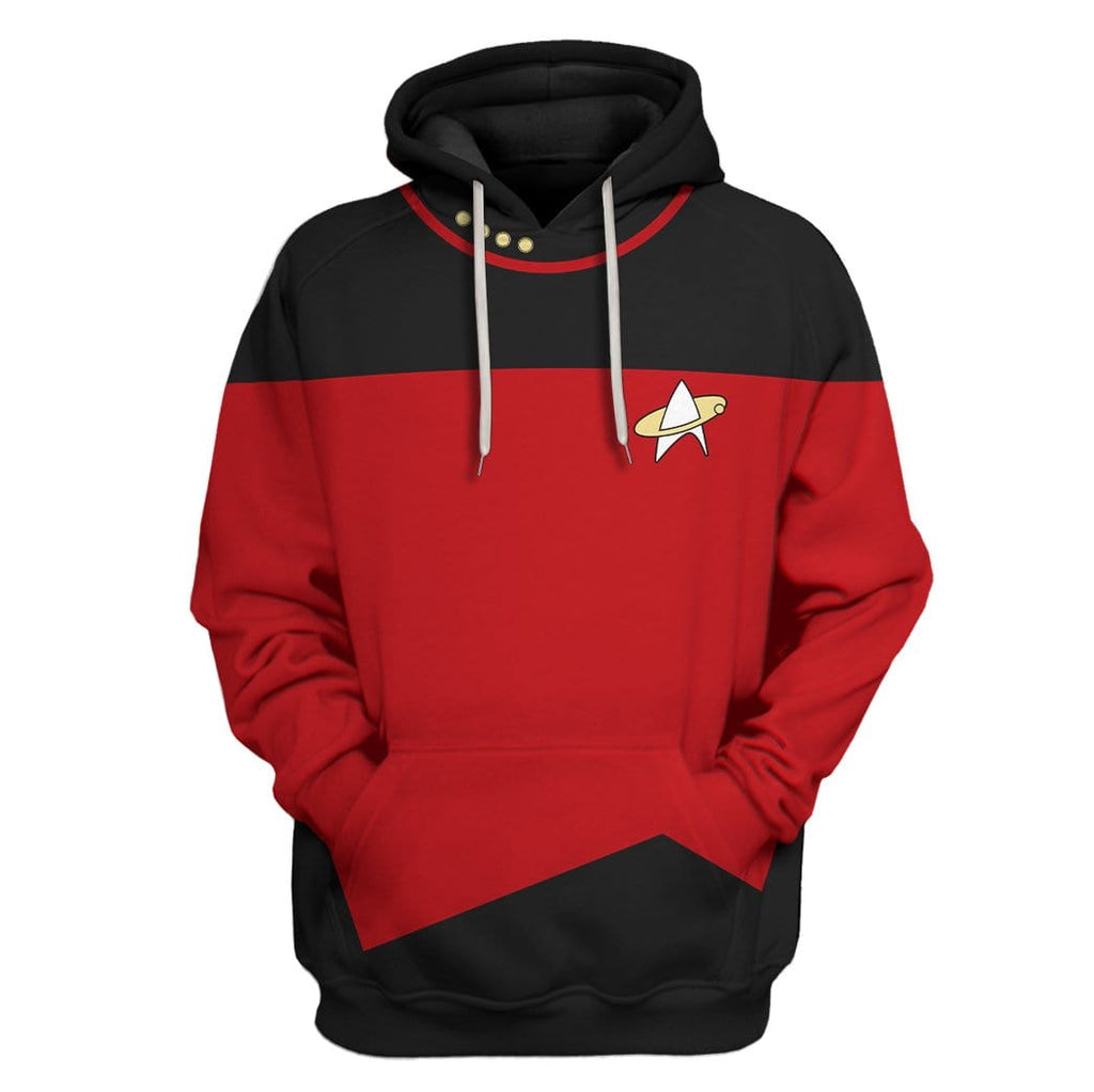 next red hoodie