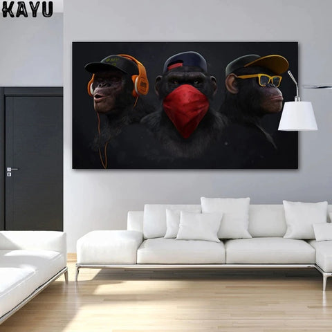 Gorilla Canvas Wall Art Posters