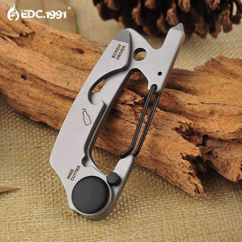 Stainless Steel EDC Carabiner Multi Tool With Open Wrench Fittings