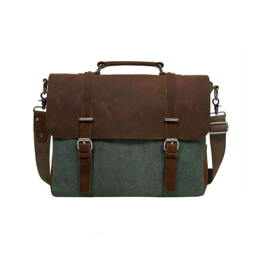 Vintage Canvas & Leather Satchel