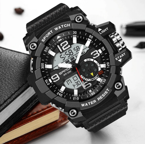 Waterproof Military Watch With Dual Displays