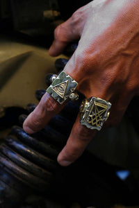 Mexican Biker illuminati Ring sterling silver freemason triangle mason ...