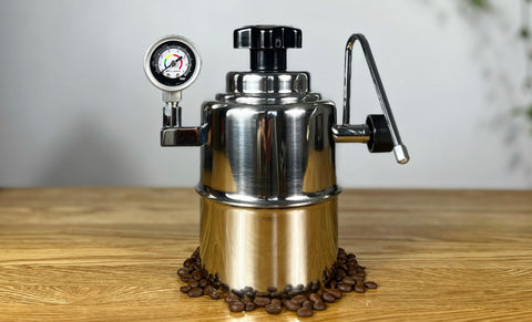 Bellman Stovetop Steamer with Pressure Gauge surrounded by Beans