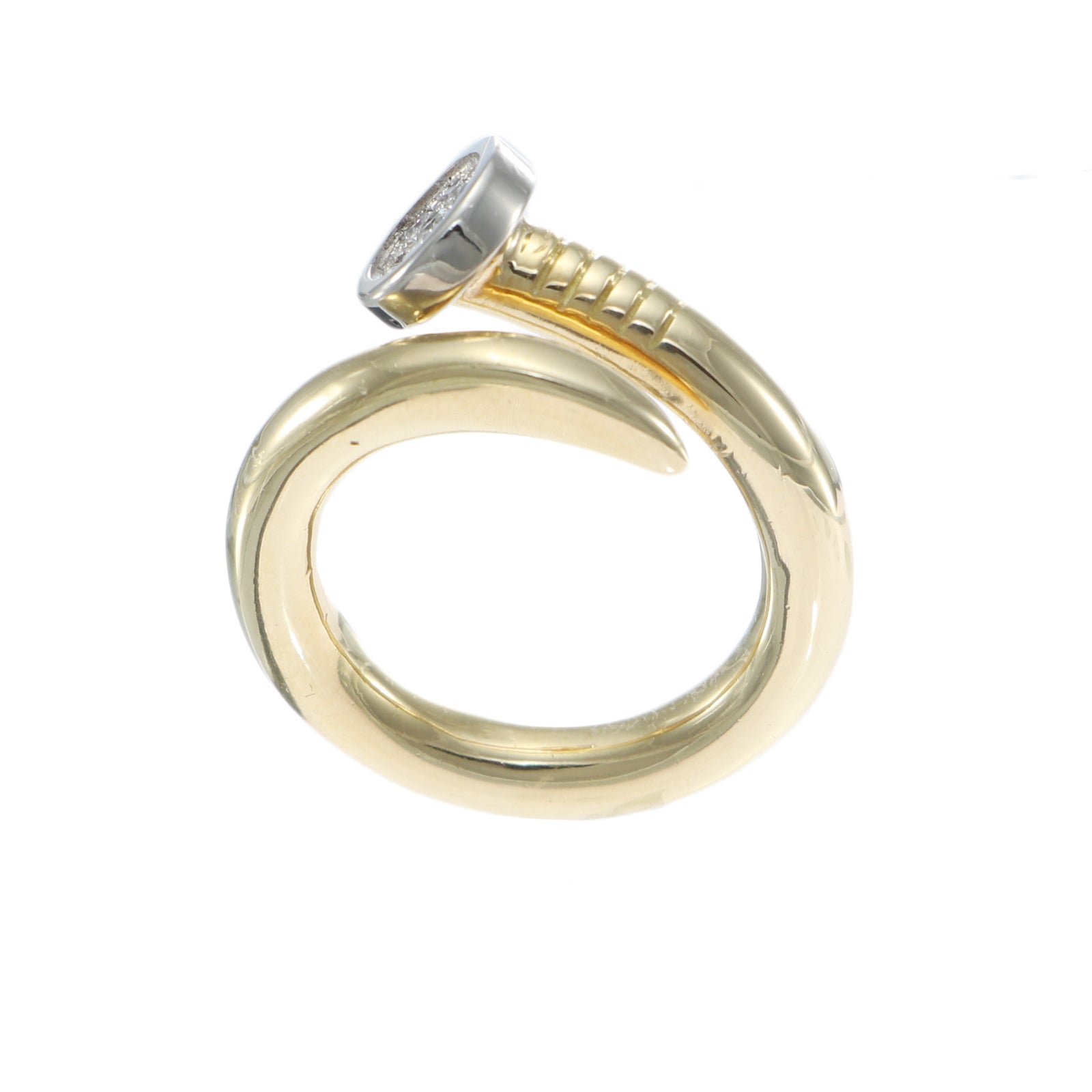 Diamond Nail Ring Solid 18k Yellow Gold 0.21ctw H/SI2 US6 12.1g ByPass Band