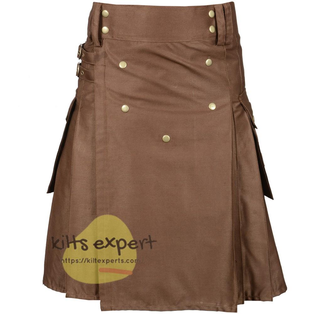 Chocolate Brown 5 Button Utility Kilt freeshipping - Kilt Experts ...