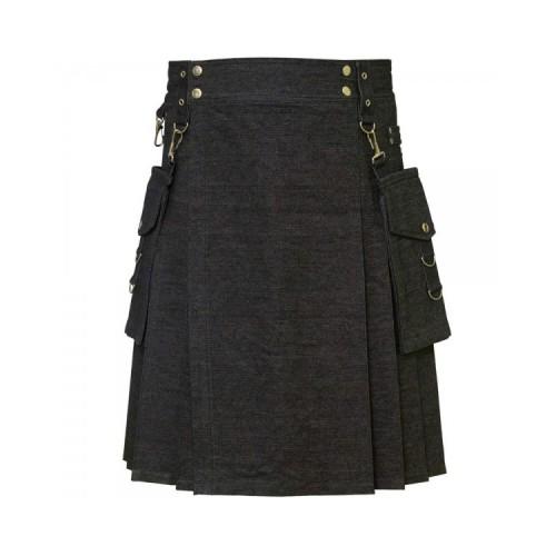 Deluxe Denim Fashionable Kilt | Buy kilts and kilt accessories with ...