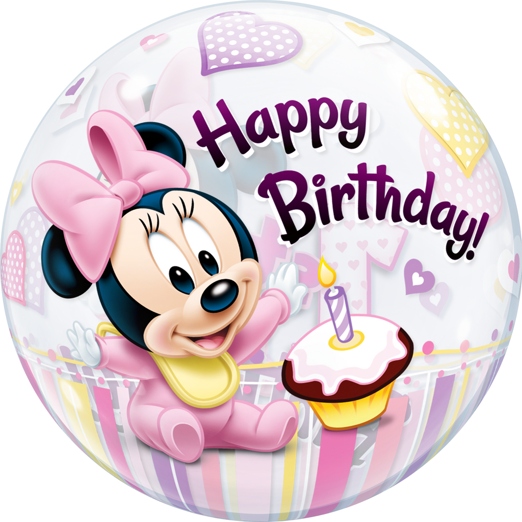 Disney Minnie Mouse 1st Birthday Bubble Balloon Qualatex