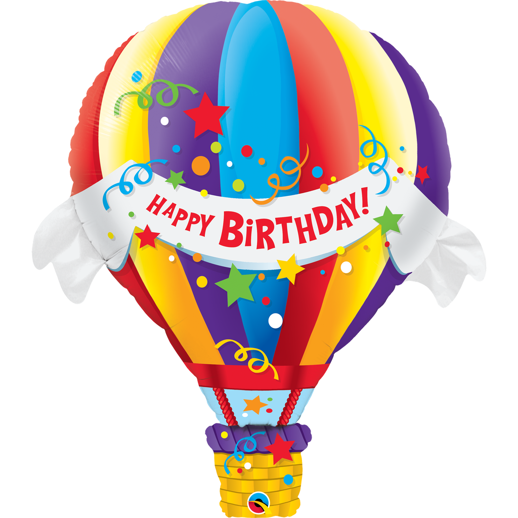 Happy Birthday Hot Air Balloon Qualatex Balloonatics Designs