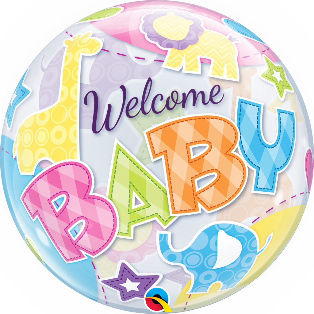 Download Welcome Baby Animals Patterns Bubble Balloon Qualatex Balloonatics Designs