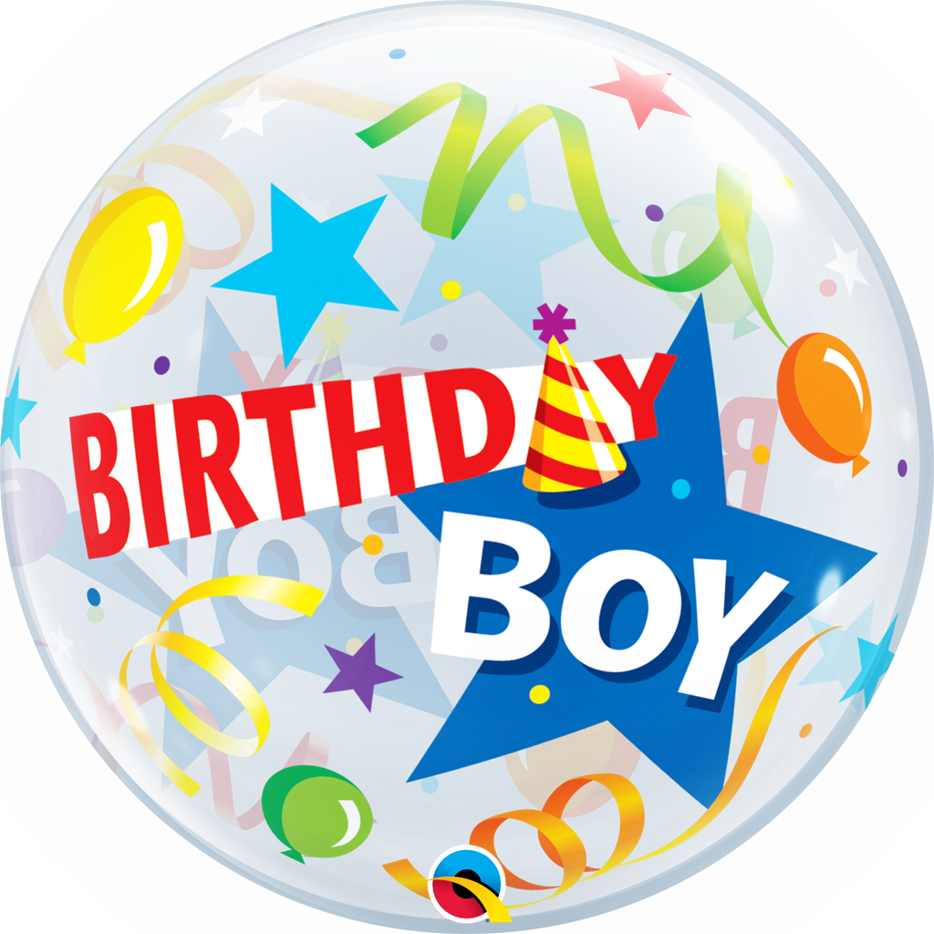 Birthday  Boy  Party Hat Bubble Balloon  Qualatex 