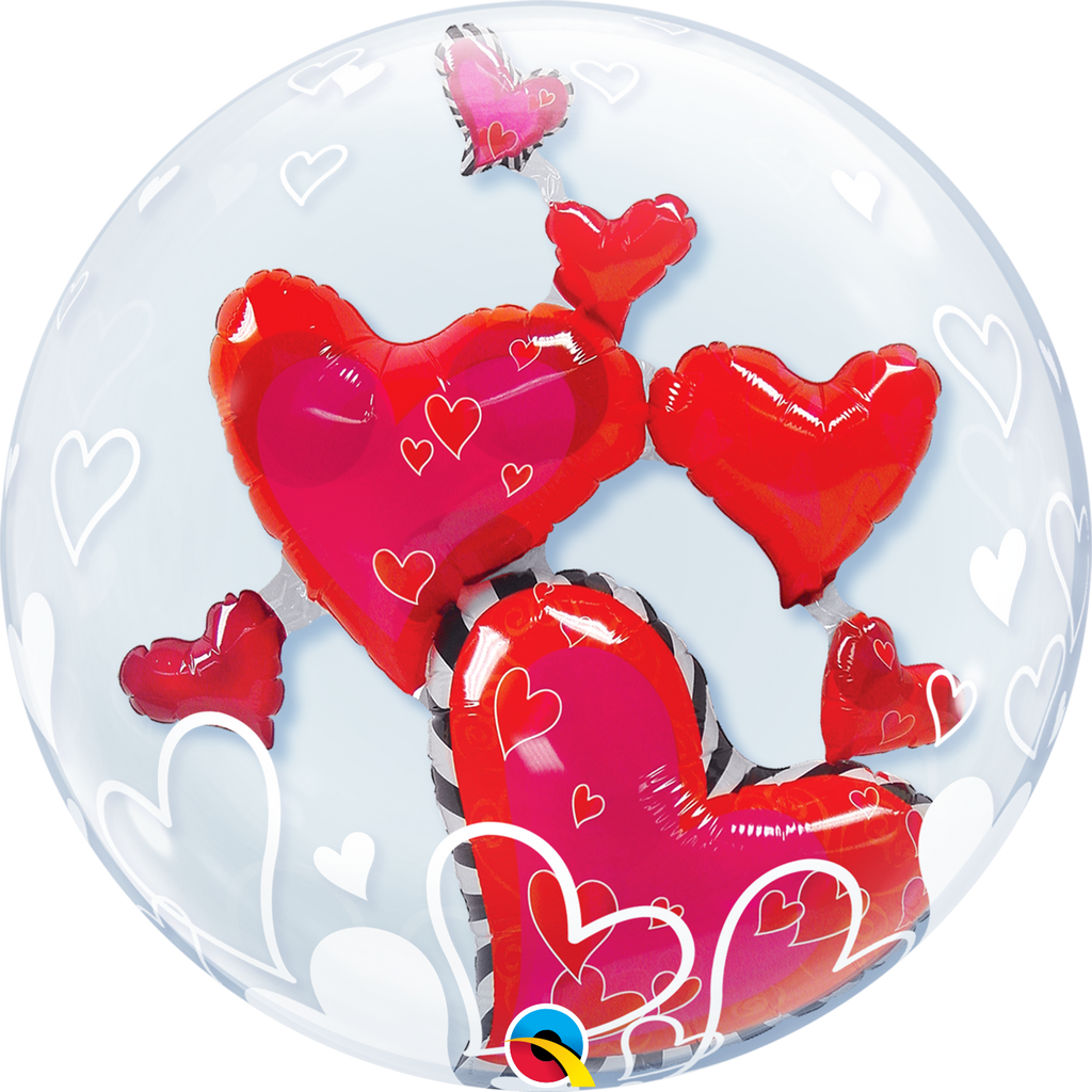 Lovely Floating Hearts Bubble Balloon Qualatex Balloonatics Designs