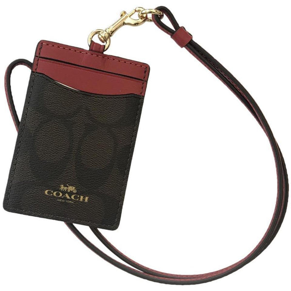 Coach Red ID Card Holder Wallet with Lanyard Strap – Just Gorgeous Studio