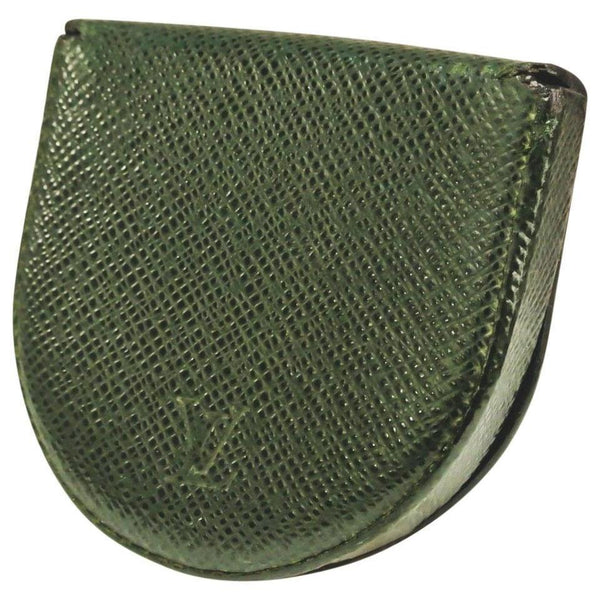 Louis Vuitton Rare Wallet Billfold Taiga Green Vintage Authentic