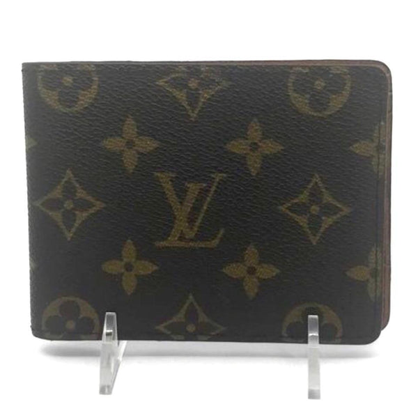 Louis Vuitton Monogram Card Holder Wallet Brown Black