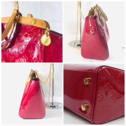 Red Louis Vuitton Monogram Vernis Brea MM Satchel