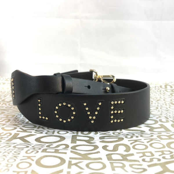 Michael Kors Black Love Studded Leather Shoulder Strap Just Studio | Authentic Bags