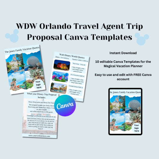 Disney Travel Agent Canva Templates