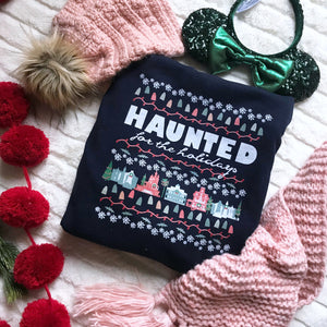 Haunted Mansion Holidays Hoodie Sweatshirt Disney Parks Haunted for the Holidays Hoodie Sweatshirt