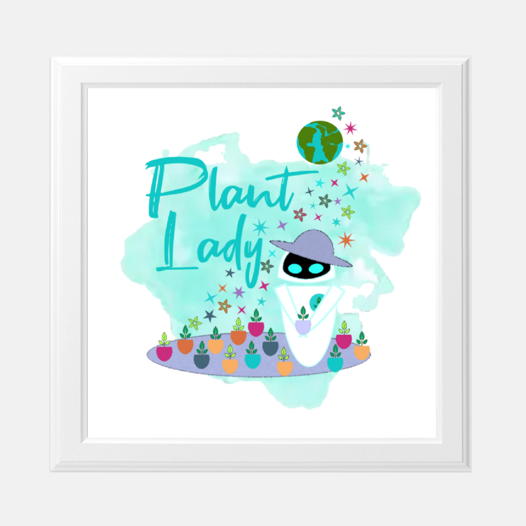 Plant Lady Eve Disney Wall E Inspired Wall Art Print Polka Dot Pixie Shop