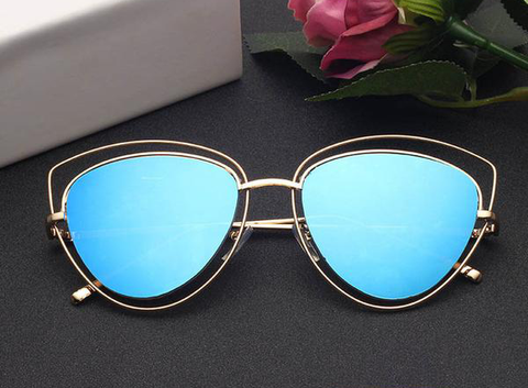 Blue mirrored sunglasses