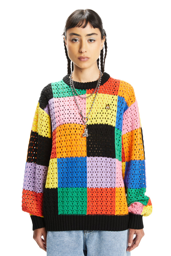 Bear Jacquard Polo Sweater - Teddy Fresh Multi / 2XL | Teddy Fresh