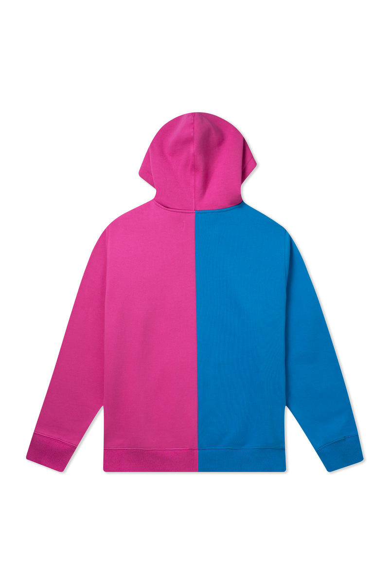 two tone split hoodie