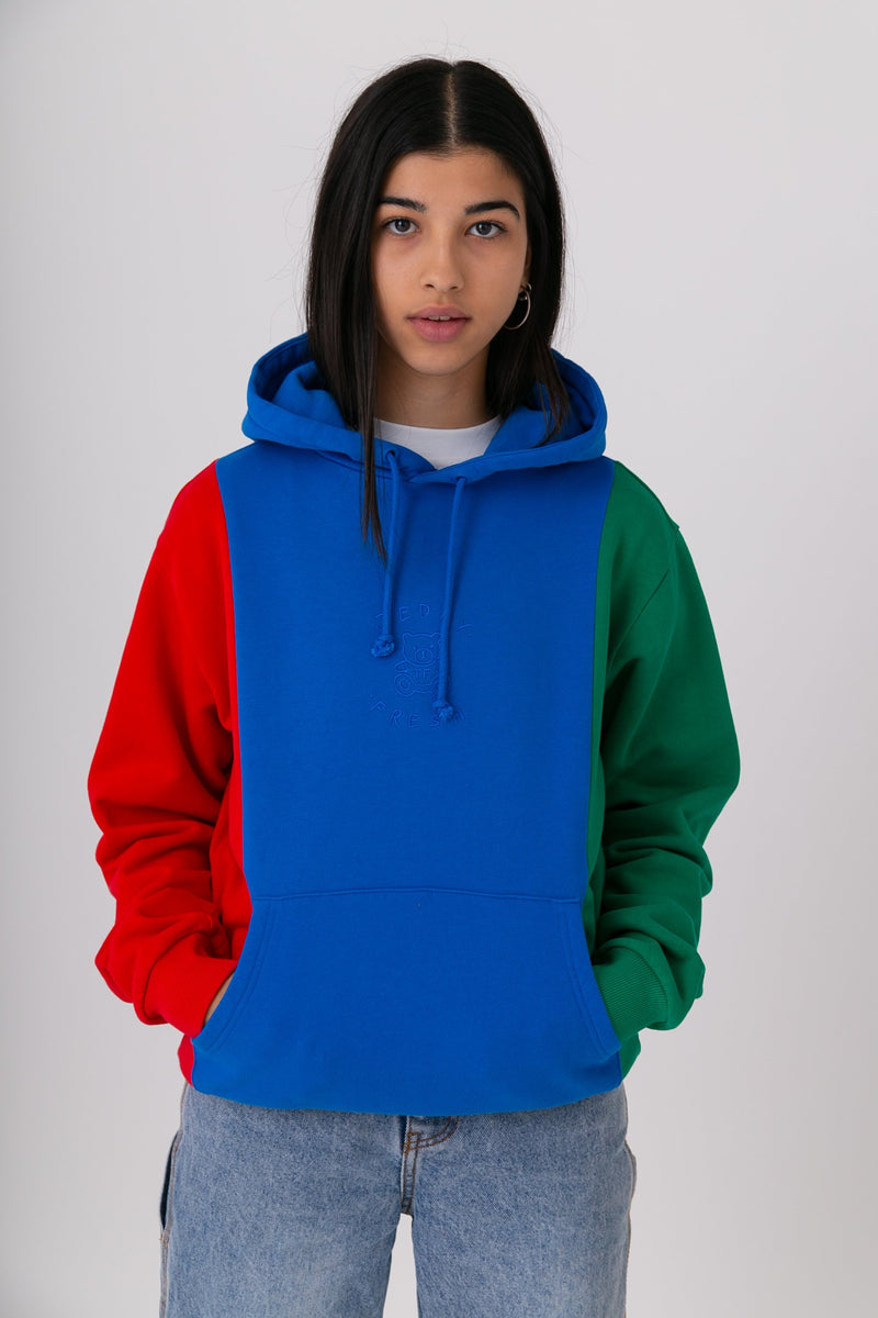 teddy fresh hoodie color block