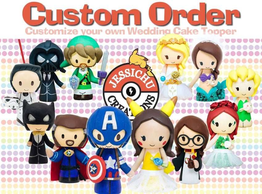 Wedding Cake Topper Figurines Costume Type - Custom Order Toppers