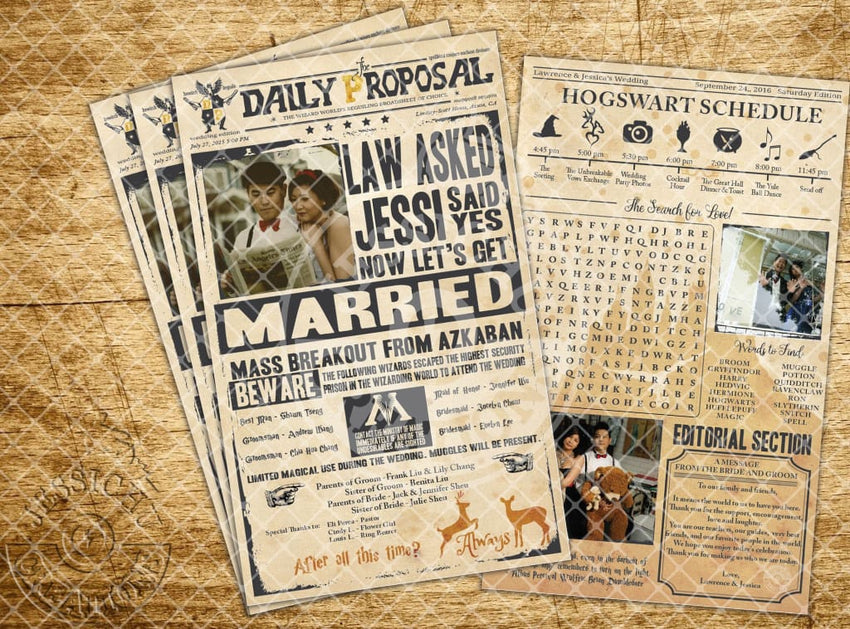 Newspaper Wedding Program Template from cdn.shopify.com