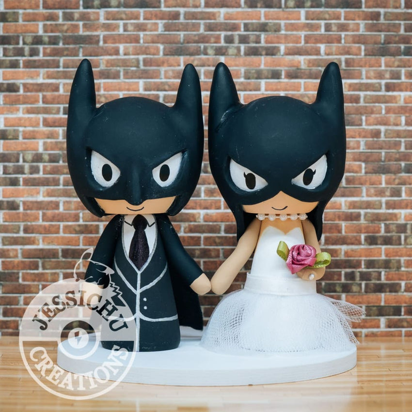 Batman Groom & Batgirl Bride - DC Inspired Wedding Cake Topper | Wedding  Cake Toppers | Jessichu Creations