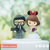 Gamer and Minnie Mouse| Disney | Custom Handmade Wedding Cake Topper Figurines | Jessichu Creations