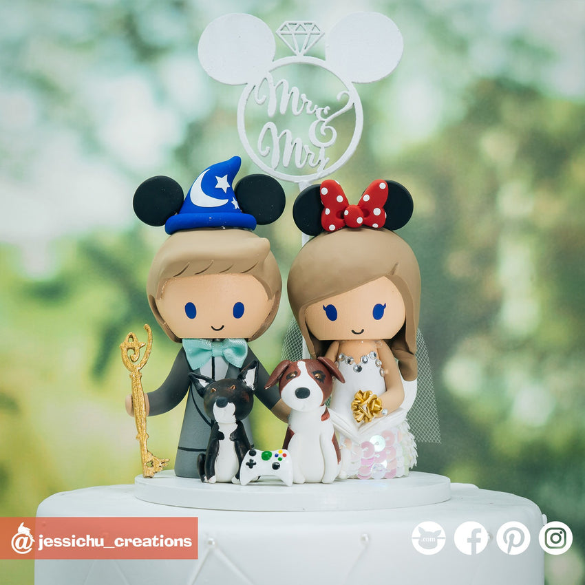 Wizard Mickey Groom Mermaid Bride Inspired Disney Wedding Cake