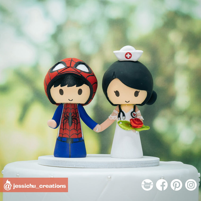 spiderman mary jane wedding cake topper