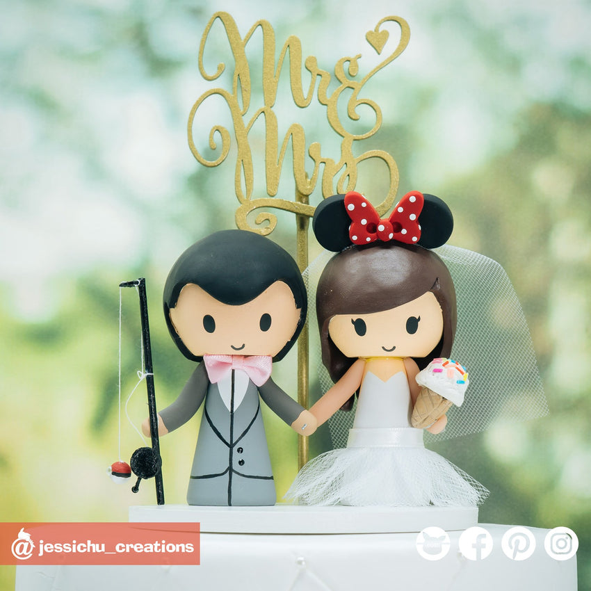 Fisherman Pokemon Groom Disney Minnie Mouse Bride Custom