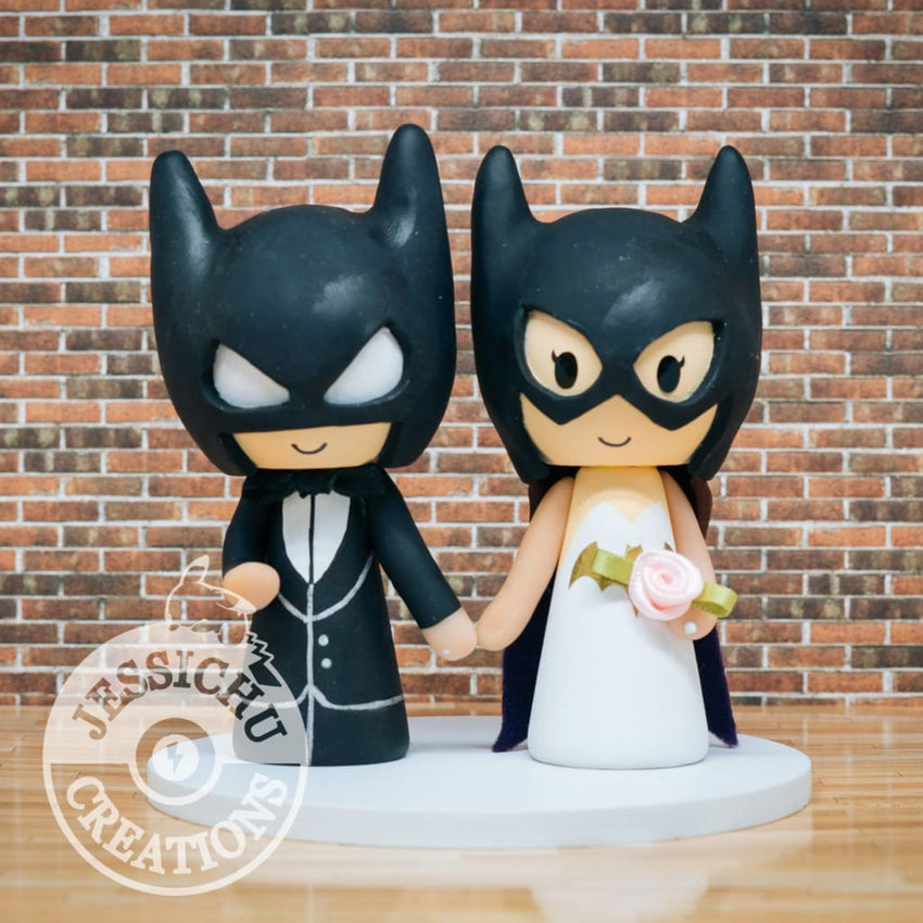 Batman Groom & Batgirl Bride - DC Inspired Wedding Cake Topper | Wedding  Cake Toppers | Jessichu Creations