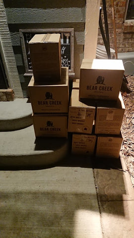 Boxes of Bottled Rye Whiskey from Bear Creek Distillery