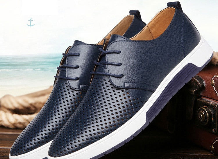 genuine leather oxford casual shoes