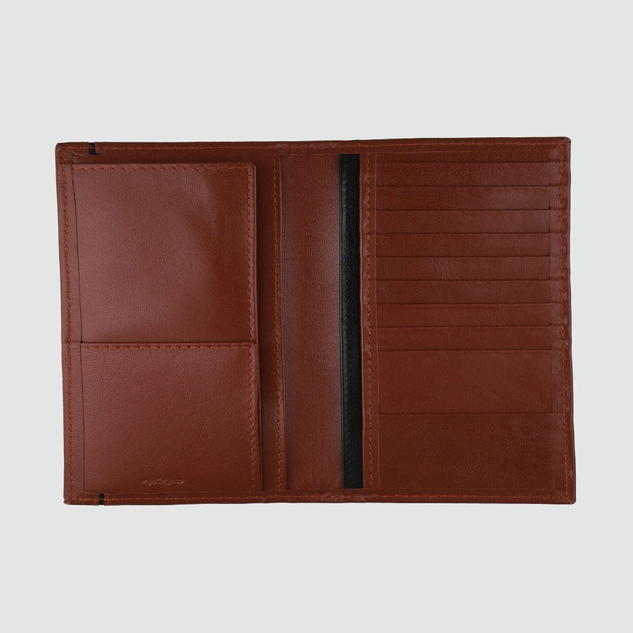 Tan & Black - Coat Wallet - 1286-49 by Mjafferjees