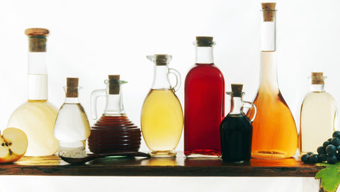 A row of vinegars