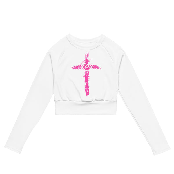 Jesus Is Love Recycled long-sleeve crop top