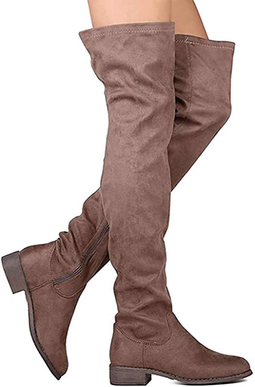 Olympia-20 - Thigh High Riding Low Heeled Fashion Boots – ShoeFad