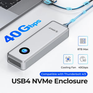 40Gbps M.2 NVMe Cooling Fan High Speed External SSD Enclosure - JDStore Tech