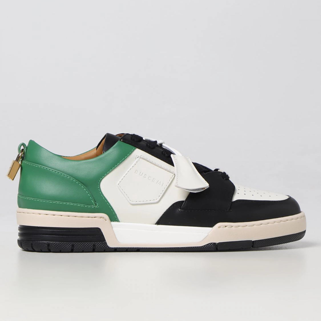 Metro Fusion - Buscemi Air Jon Low Vitello Sneaker - Men’s Shoes BCW22709 / White/Black/Green • L03 / 10 US / 43 It