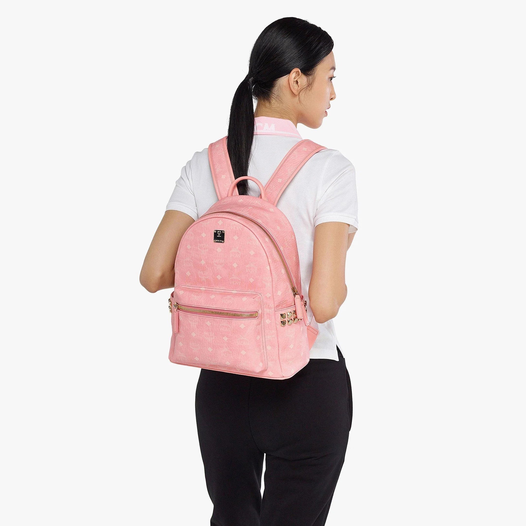 MCM Red STARK TRILOGIE Backpack and Removable Shoulder Bag Clutch