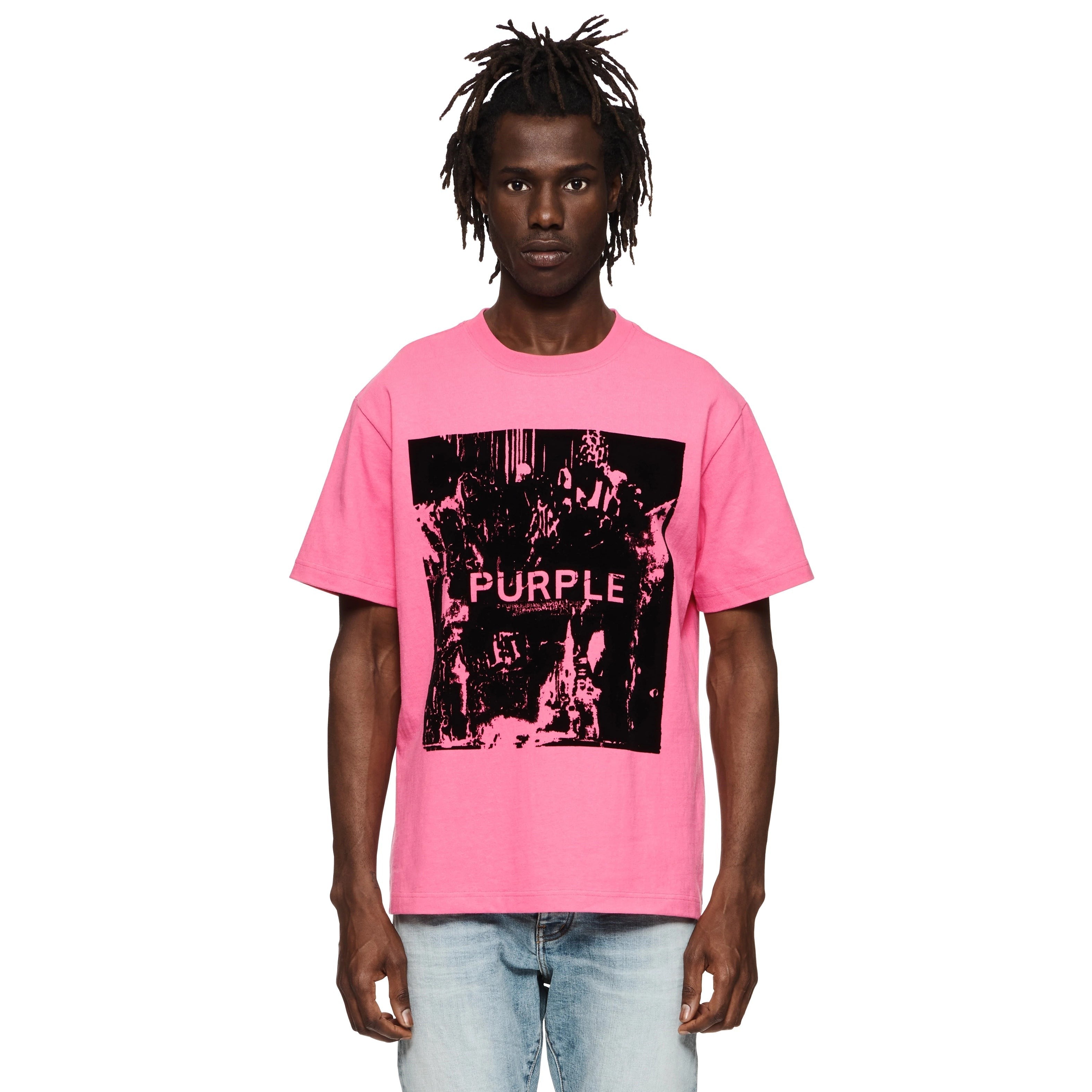 Mens - Fusion Flock Tee Playback Brand Purple Neon T-Shirt Pink Metro -