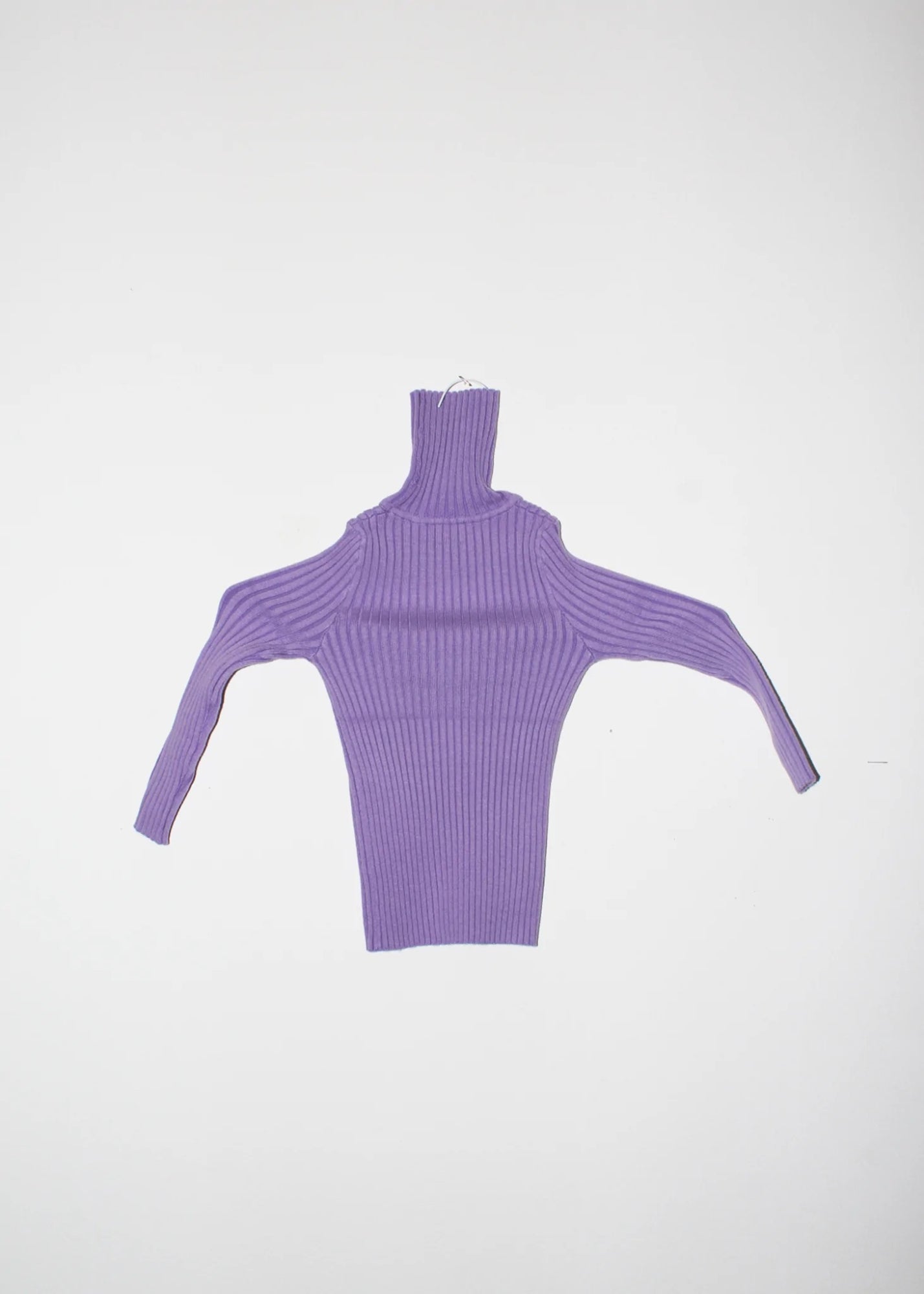 Rib Ruffle Turtleneck Natural - nonna lietta