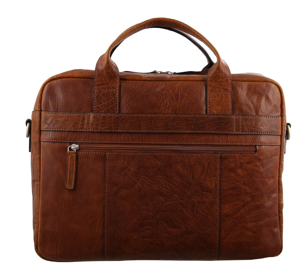 Pierre Cardin Rustic Leather Computer Bag PC2797 — LuggageOnline.com.au